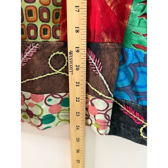 VTG Y2K Rising International Womens Hippie Boho Phoebe Buffay Maximalist Top L - Picture 5 of 5